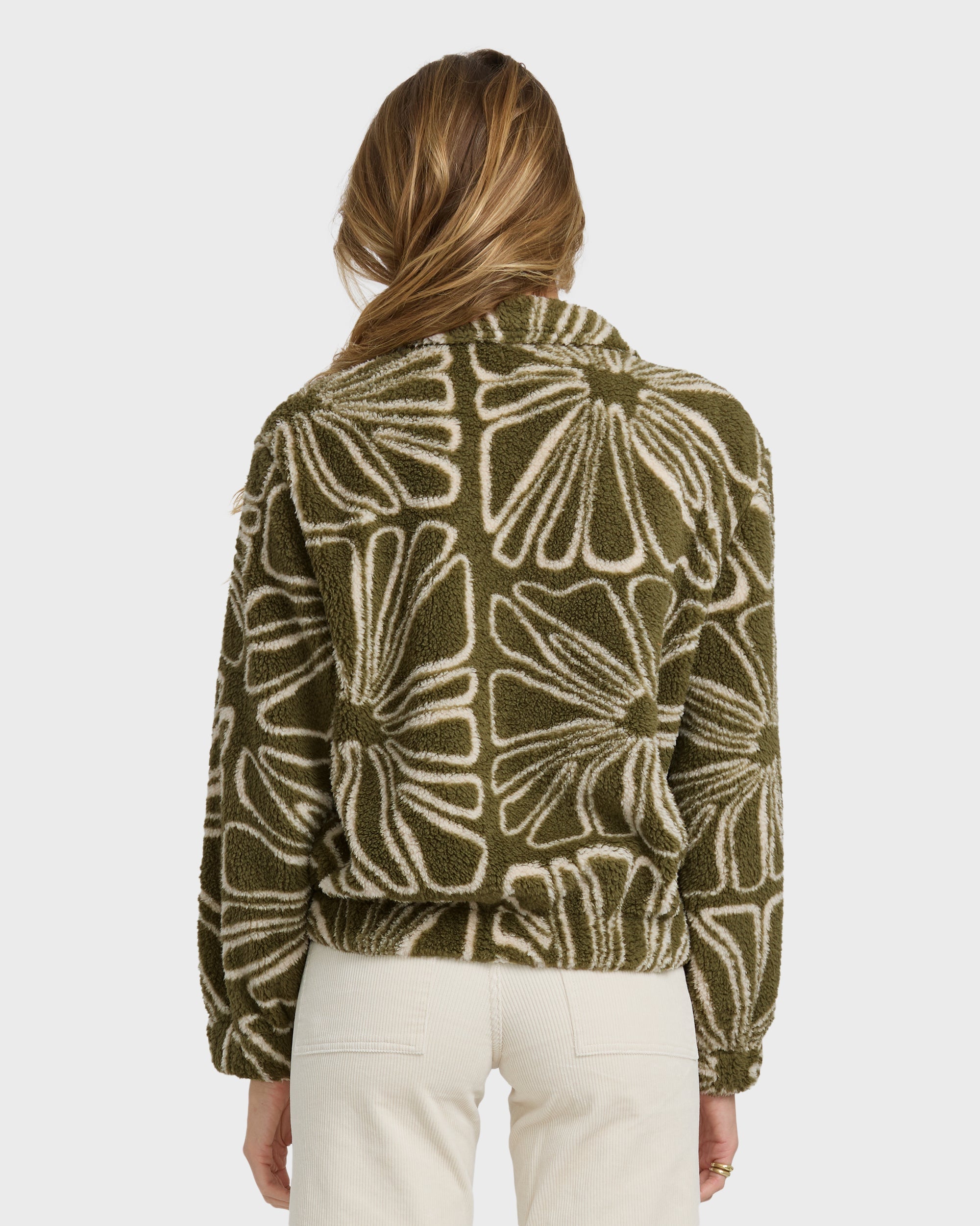 First Light Sherpa Front Zip Fleece - Martini Olive