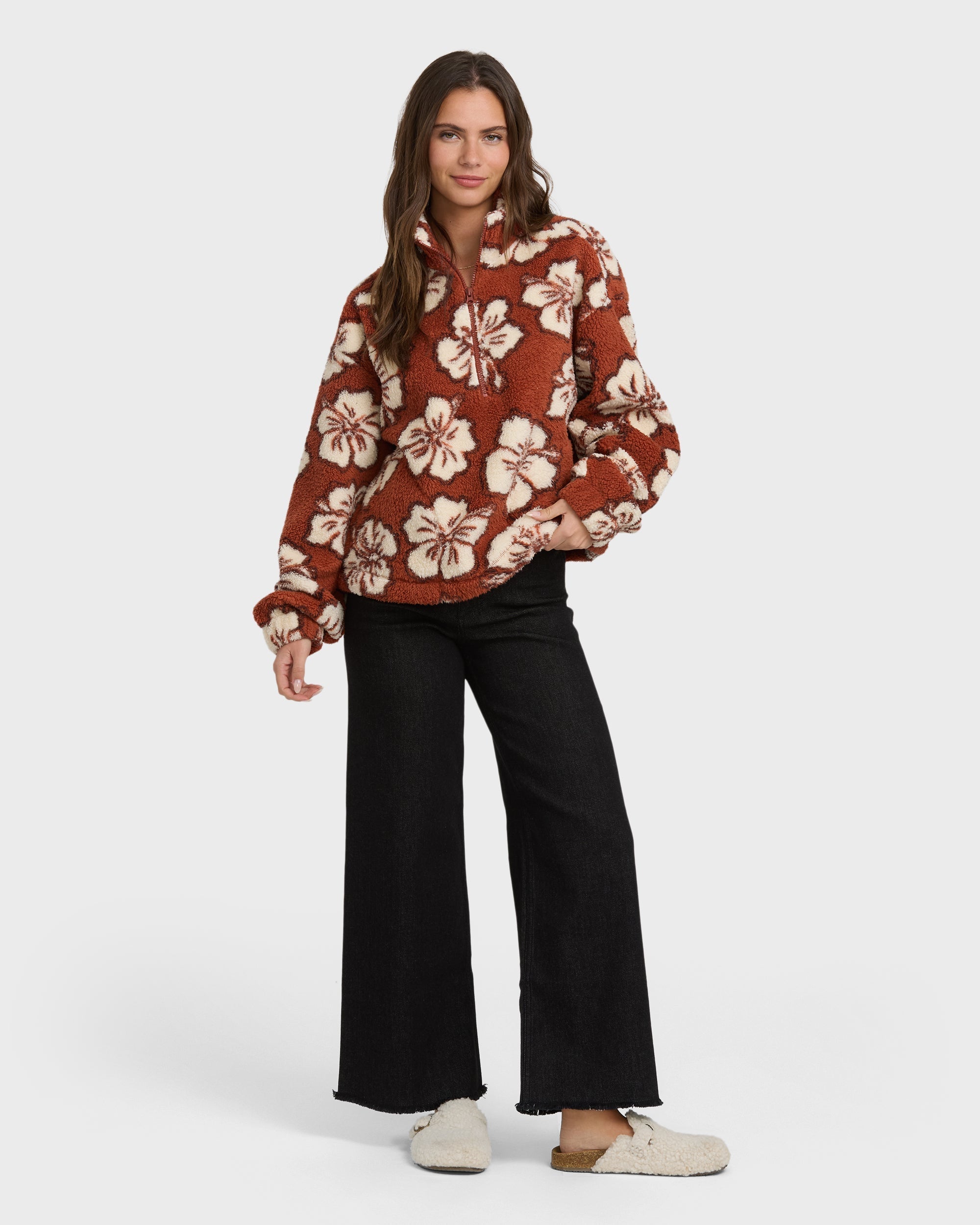 All The Time Sherpa Half Zip Sweatshirt - Sedona