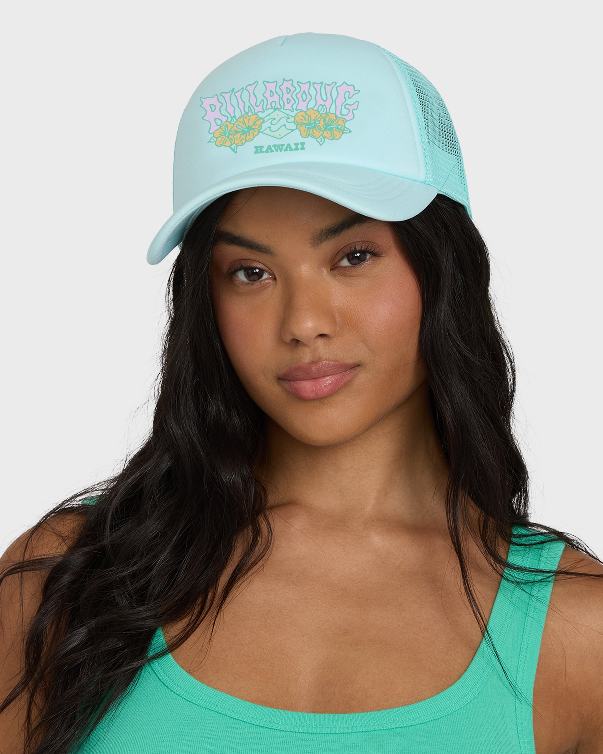 Across Waves Hawaii Trucker Hat - Clearwater